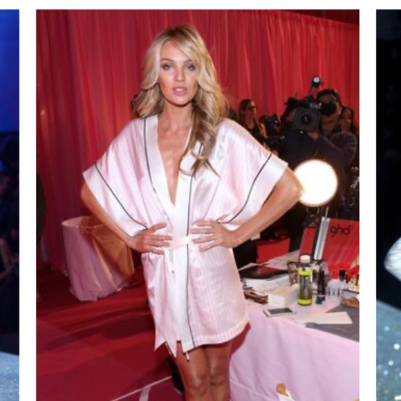 Victorias Secret Limited Collection Iconic Stripe Pink Wrap Robe - Picture 5 of 16